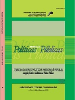 					Visualizar v. 19 n. 2 (2015): DEMOCRACIA REPRESENTATIVA E PARTICIPAÇÃO POPULAR: concepções, história e incidências nas Políticas Públicas
				